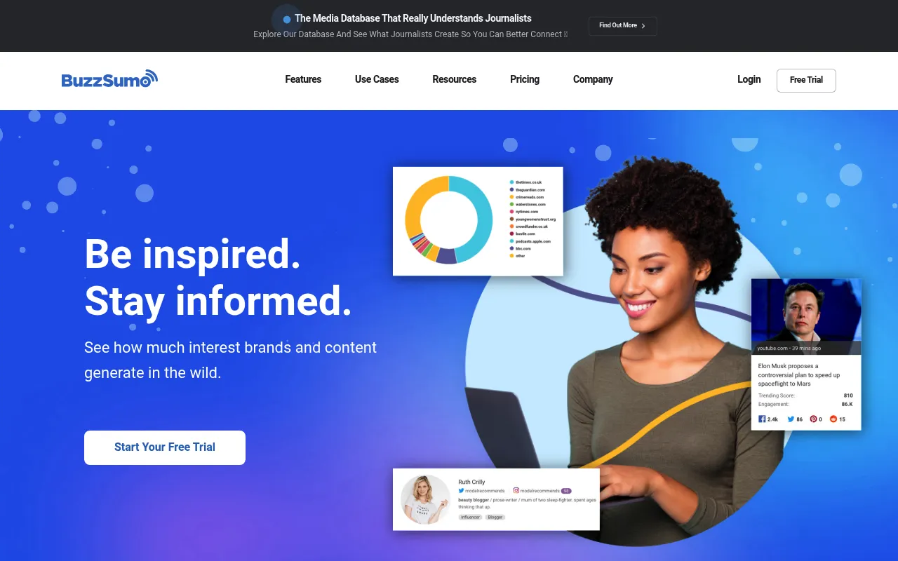 Screenshot of BuzzSumo