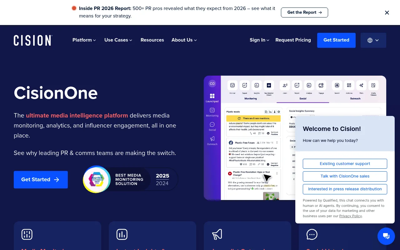Screenshot of Cision