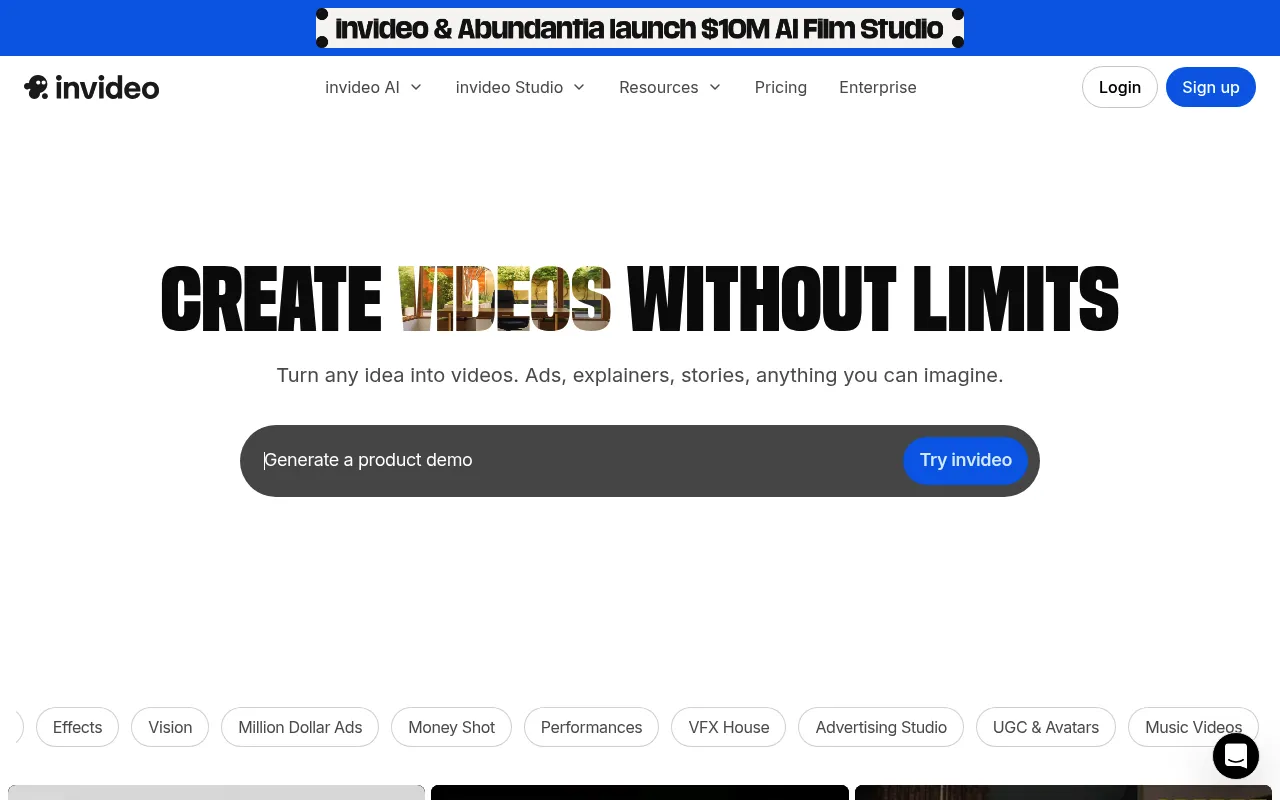 InVideo interface screenshot