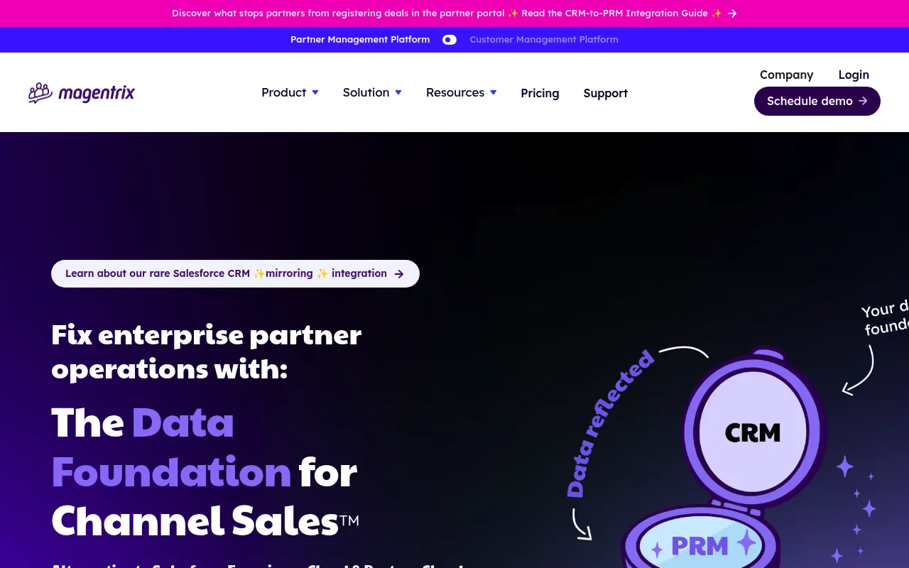 Magentrix dashboard showing partner portal analytics