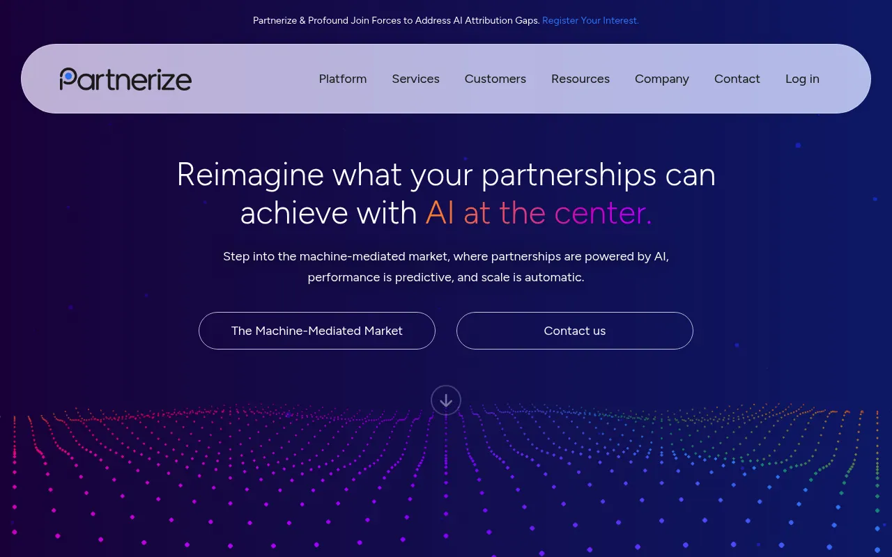 Partnerize platform showcasing partner discovery and management tools