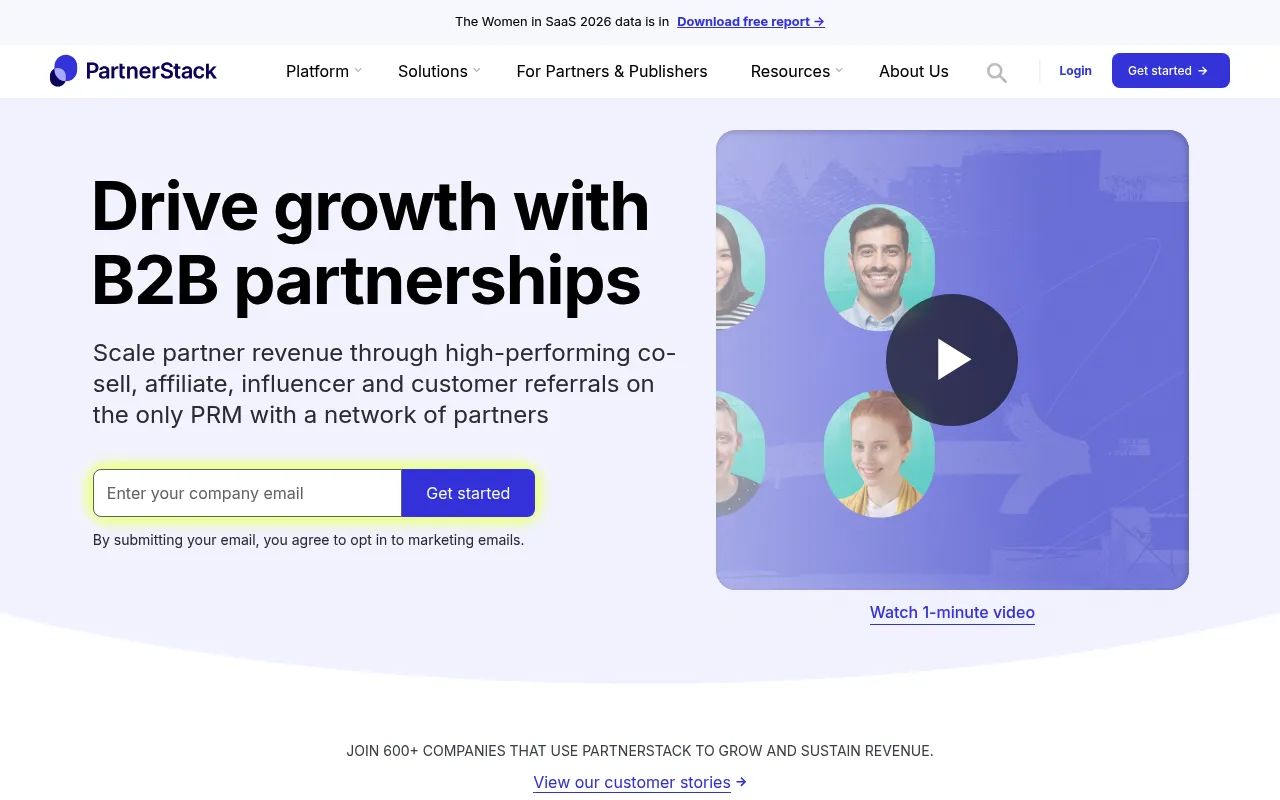 PartnerStack dashboard showing partner performance and rewards.