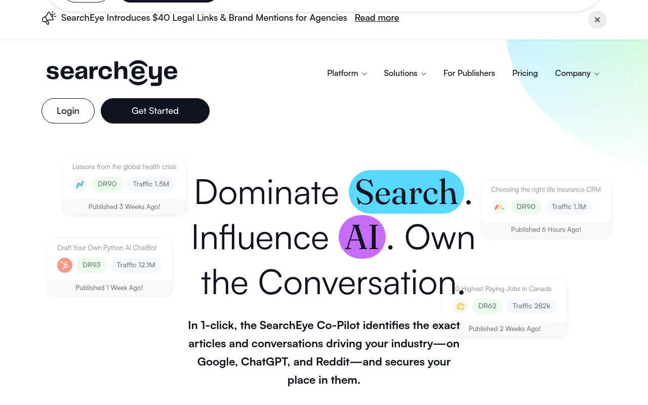 Screenshot of SearchEye