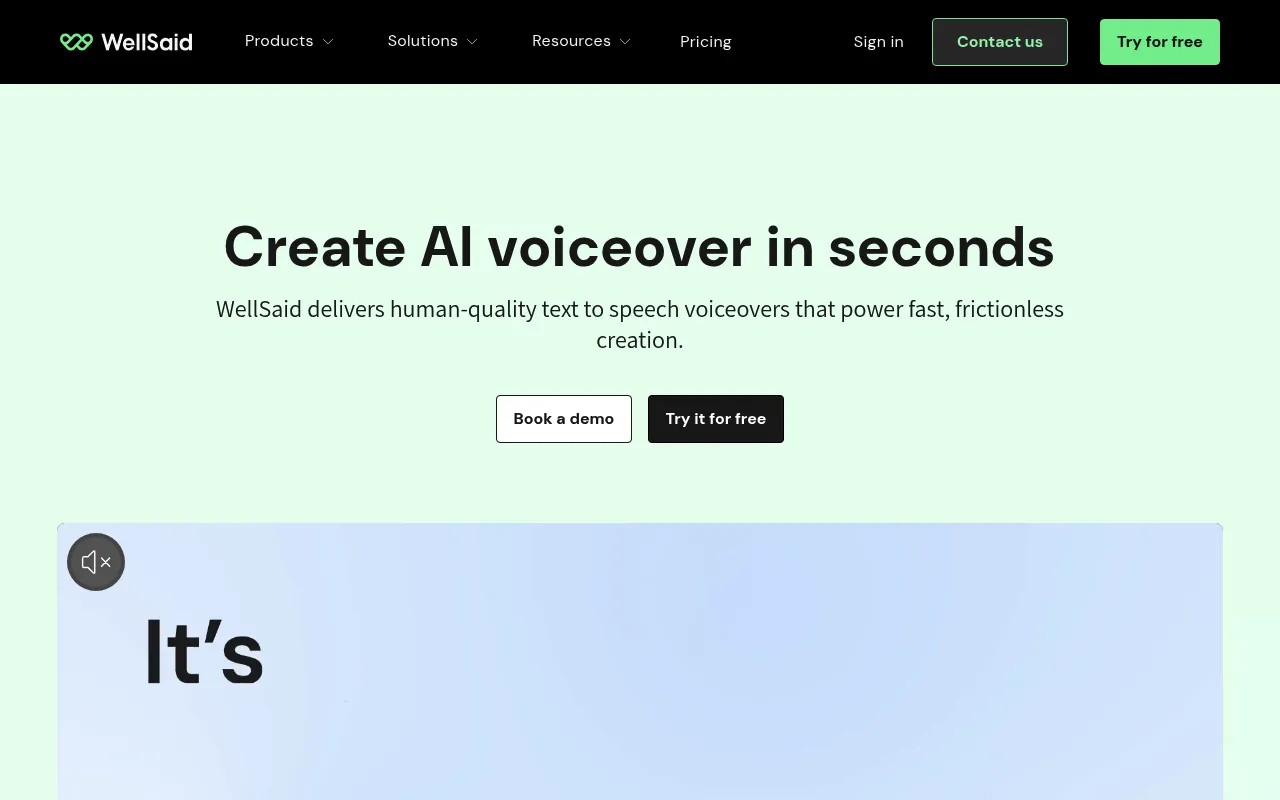 WellSaid Labs Dashboard Screenshot