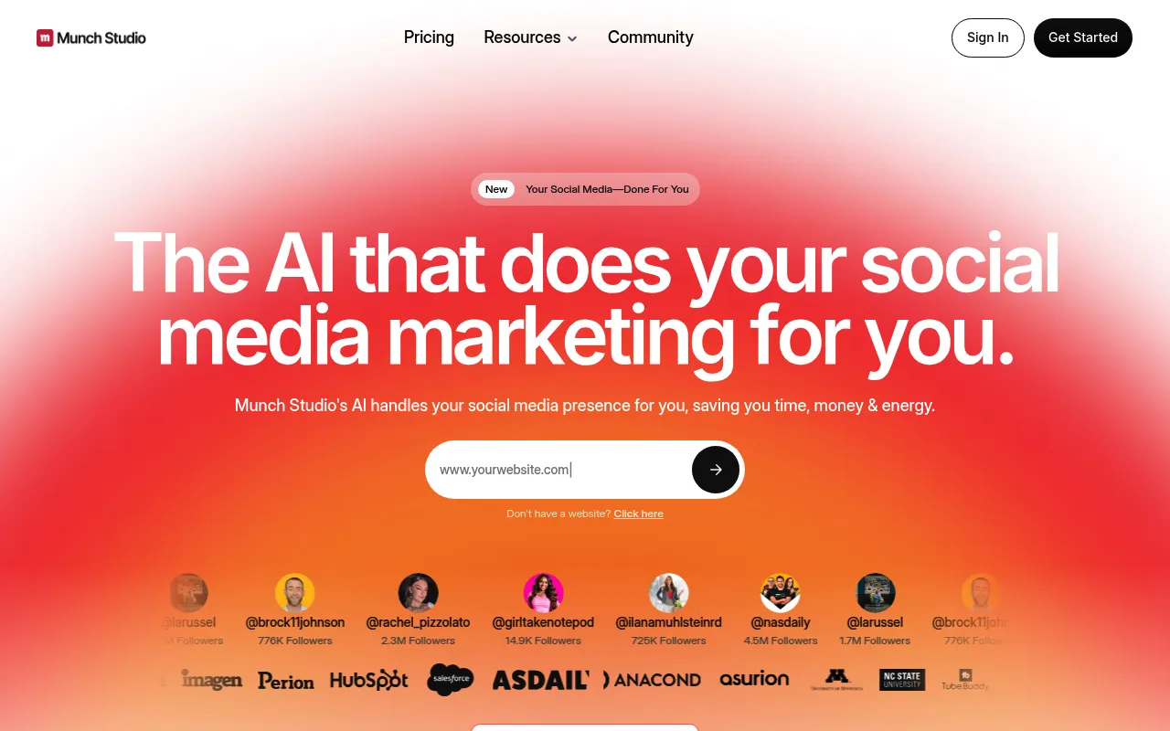 Munch interface screenshot