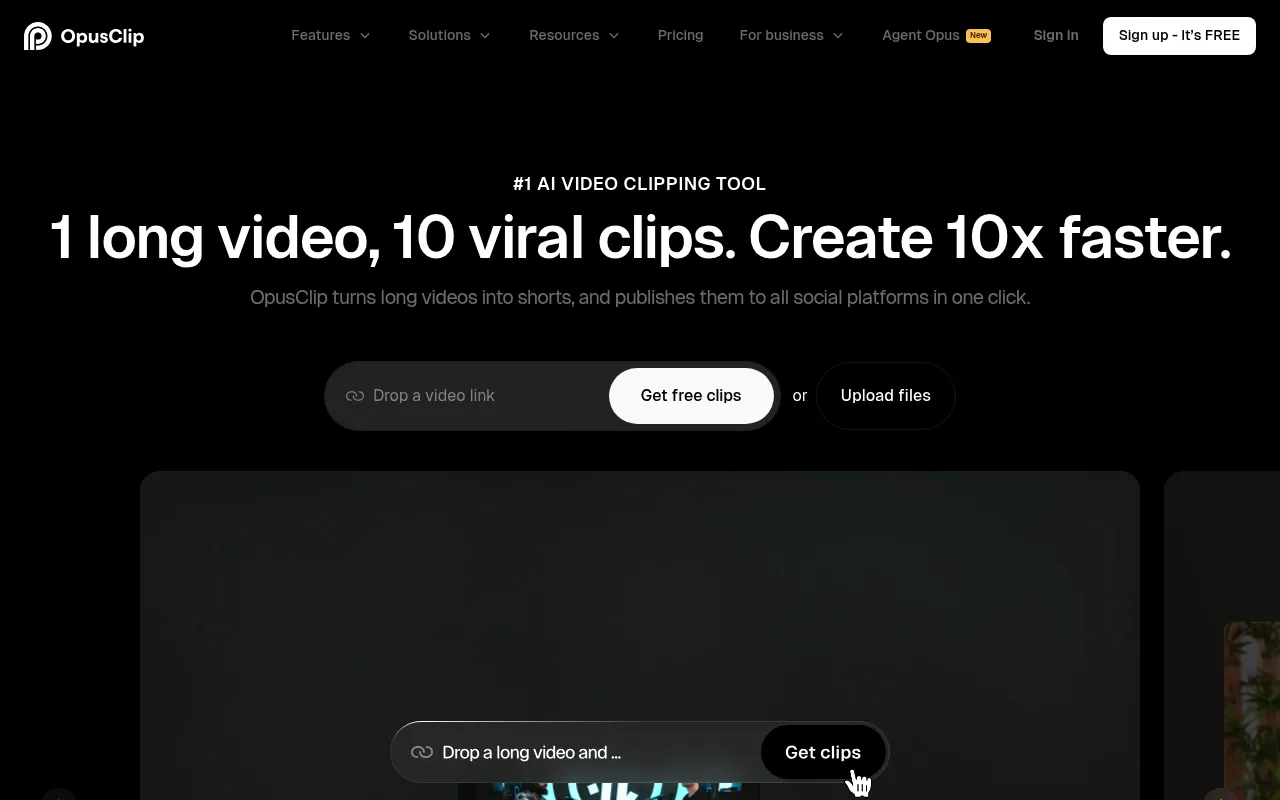 Opus Clip interface screenshot