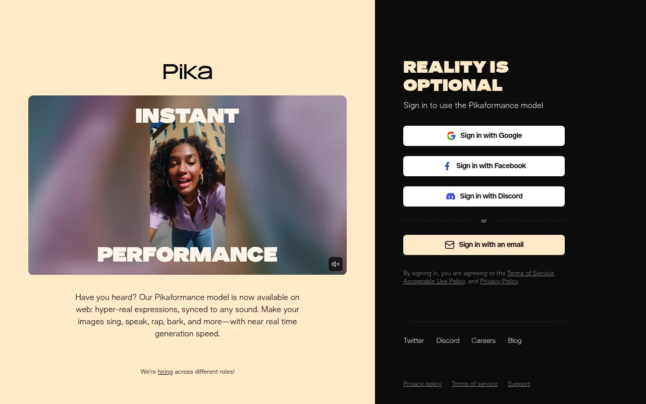 Pika Labs interface screenshot