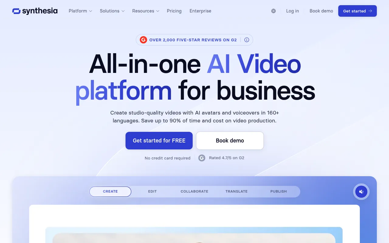 Synthesia interface screenshot